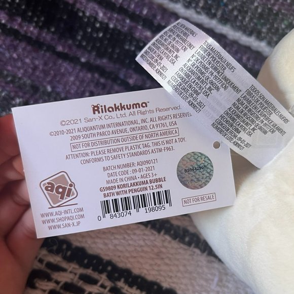 NWT San-X Rilakkuma Bubble Bath w/ Penguin Plush 16" - Picture 4 of 4